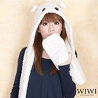 WIWI - Ear-Accent Hooded Fleece Scarf
