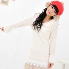 59 Seconds - Faux Pearl Collar Furry Dress