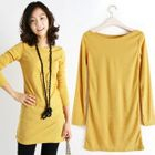 CLICK - Boat-Neck Long Knit Top
