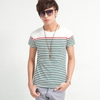 Free Shop - Short-Sleeve Striped T-Shirt