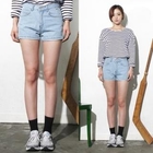 miss panda - Washed Denim Shorts