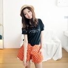 BAIMM - Lace-Up Front Dotted Shorts