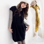 OrangeBear - Cap-Sleeve Pleated Dress