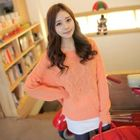 NamuDDalgi - Boatneck Pointelle Knit Top