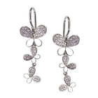 2CAN - Silver 925 + 18K White Gold Plate Butterfly Earrings