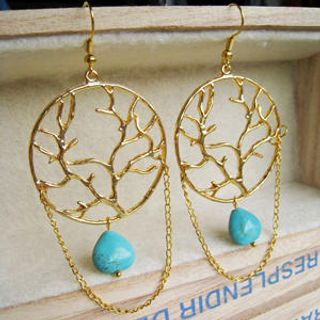 Gold Lonely Tree Earrings