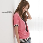 Kiwi Shop - Inset Top V-Neck Tee