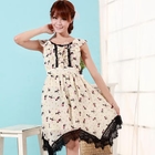 JVL - Lace-Trim Lace-Up Sleeveless Dress