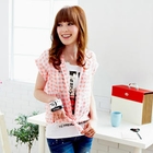Tokyo Fashion - Dual-Pocket Check Chiffon Blouse