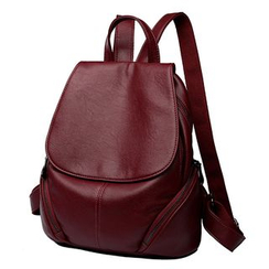 Mayanne - Genuine Leather Plain Backpack Mayanne - Genuine Leather Plain Backpack