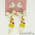 Sweet & Co. - Mini Lemon Ice-Cream Gold Ribbon Earrings