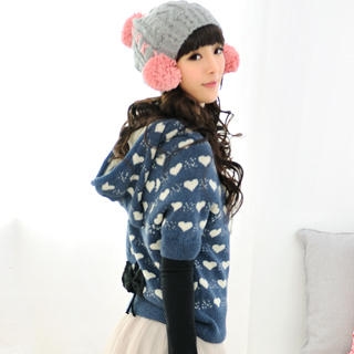 Heart Pattern Hooded Sweater Heart Pattern Hooded Sweater