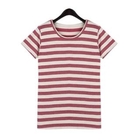 Stylewardrobe - Brushed Fleece Striped Short-Sleeve T-Shirt