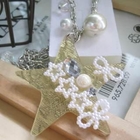 Fit-to-Kill - Dazzling big star with pearl and ribbons necklace(Hand made) Fit-to-Kill - Dazzling big star with pearl and ribbons necklace(Hand made)