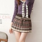 YUMI - Pleated Plaid Skirt