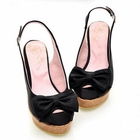 Grace Candy - Bow-Accent Slingback Wedges