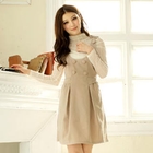 Tokyo Fashion - Bow-Accent Double-Buttoned Jumper Dress