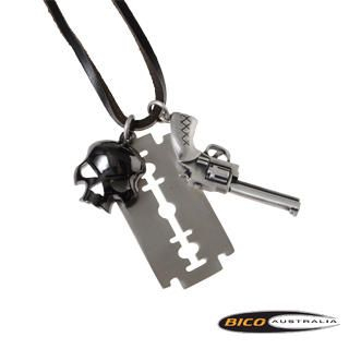 Officer Cut Skull Charm Necklace