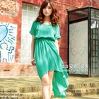 Ando Store - Set: Slipdress + Cutout-Back Gathered-Waist Dress
