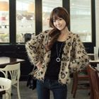 CLICK - Leopard Print Knit Cardigan