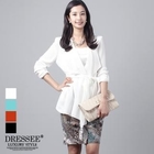 DRESSEE - Tie-Waist Chiffon Blazer