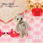 Miss Girl - Rhinestone Teddy Bear Pendant