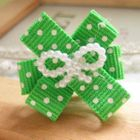 Fit-to-Kill - Hand made Pretty ribbon with light green spot cotton ring