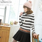 Tokyo Fashion - Turtleneck Striped Knit Top