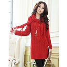 Tokyo Fashion - Cable-Knit Sweater Dress with Scarf