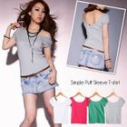 Click Japan - Key-Hole Back Short-Sleeve Top