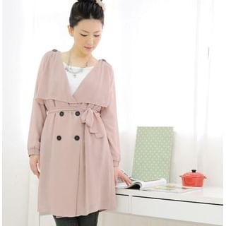 Double-Breasted Chiffon Cardigan