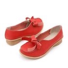Lane172 - Genuine Leather Bow-Accent Wedges