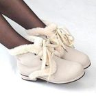 Lane172 - Fleece-Trim Lace-Up Boots