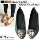 Wifky - Faux-Leather Heart-Accent Flats