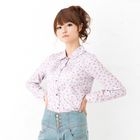 ageha@shibuya - Long-Sleeve Ribbon Pattern Blouse