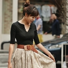 45SEVEN - V-Neck Elbow-Sleeve Top