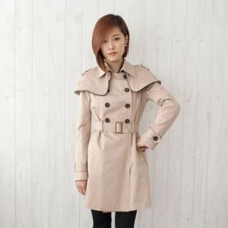 Cape-Shoulder Trench Coat