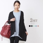 ANNINA - Set: Zip Cardigan + Asymmetric-Hem Dress 