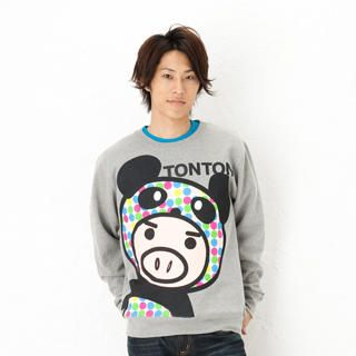 Long-Sleeve Print Pullover - Colorful Big TONTON Long-Sleeve Print Pullover - Colorful Big TONTON