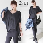 Soneed - Set: Pullover + Skirt Overlay Leggings