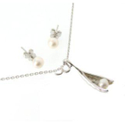 PikaPika - Pea in the Pod Earrings and Necklace Set (White Pearl)