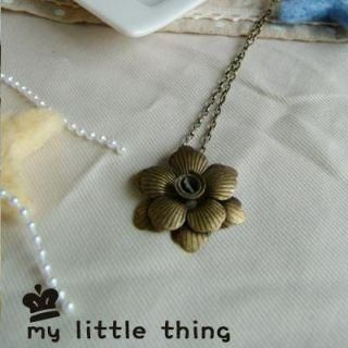 Vintage Brass Flower Necklace