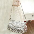 Dodostyle - Rhinestone Detail Clutch with Chain Strap