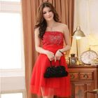 JK2 - Rosette Front Tulle Cocktail Dress