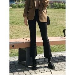 hellopeco - Fray-Hem Boot-Cut Jeans hellopeco - Fray-Hem Boot-Cut Jeans