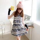Tokyo Fashion - Sleeveless Hooded Patterned Dress
