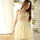 Tokyo Fashion - Sleeveless Rosette-Detail Lace Dress