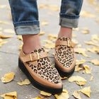 Grace Candy - Leopard Print Pointy Oxford Flats