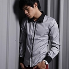 MR.PARK - Contrast-Trim Pinstriped Shirt