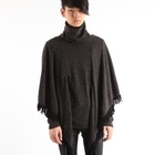 REENO - Inset Fringed Scarf Turtleneck Top